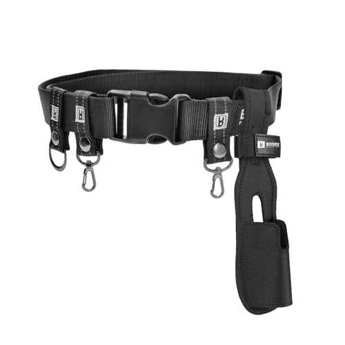 Booms Fishing FB2 Fishing Wade Belt, Adjustable Nylon Wading Belt 45" Max Length, Wade Belts for Casting Surf Kayak Accessory Wade Belt With Rod Holde