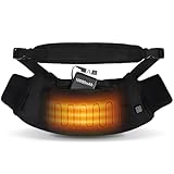 Electric Heated Hand Warmer Pouch,Football Hand Warmer with Double Sided Heating Areas,Zipped Pocket and Adjustable Strap,Heated Hand Muff Ideal for Football,Hunting,Fishing,Camping,Golf(Black)