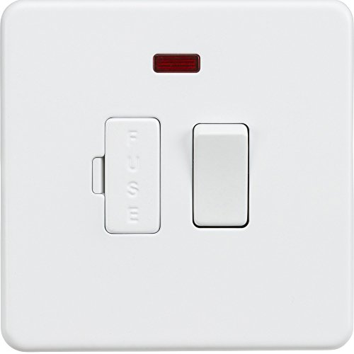 Knightsbridge SF6300NMW Unité à fusible sans vis 13 A avec interrupteur néon blanc mat, 230 V