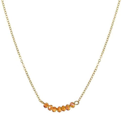 Preisvergleich Produktbild CKAWM Halskette Edelstahl Zarte Geschichtete Halsketten Runder Kreis Rechteck Anhänger Halskette Temperament Kristallperlen Schnur Halskette