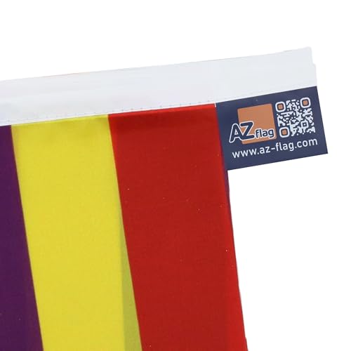 Image of AZ FLAG Second Spanish Republic 6 meters BUNTING Flag 20 flags 9'' x 6'' - Spain Republican STRING flags 15 x 21 cm