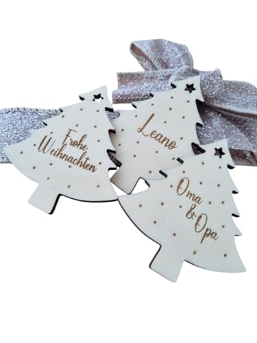 Personalisierter Geschenkanhänger aus Holz - Weihnachten -...