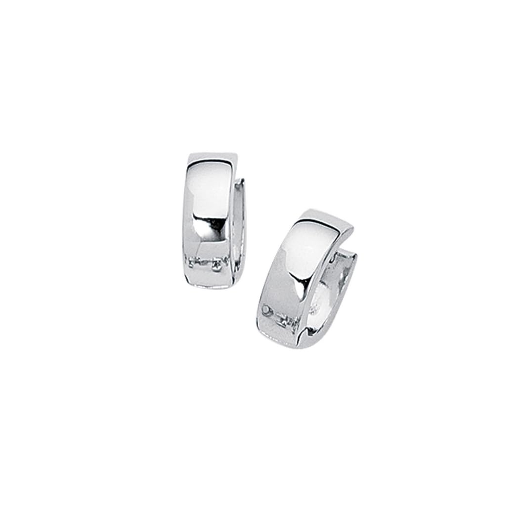 JewelryWeb Pendientes de oro blanco de 14 quilates con bisagras de 5 mm, regalo de joyería para mujer, Metal