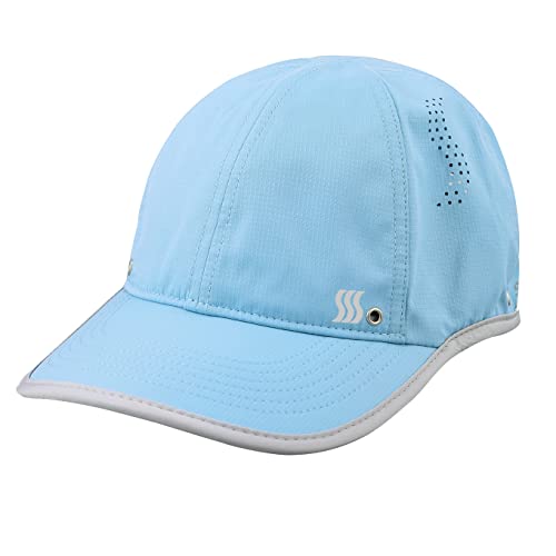 Saaka Featherlight Sports Hat. Lightweight, Quick Drying. Running, Tennis & Golf Cap For Women & Girls (M, Light Blue) #TOP4