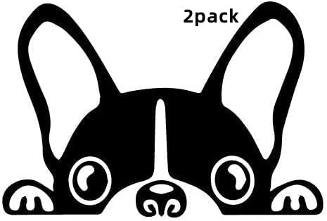 Boston Terrier Peeking Sticker Vinyl Car Decoration Window Wall Sticker Laptop Decal Peep Animal Decorative Stickers (Black) #TOP1