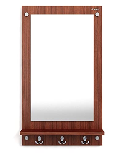 Image of Anikaa Kia Engineered Wood Dressing Wall Mirrors /Wall Hanging Dressing Mirrors /Decorative Wall Mirror /Dressing Table for Bed Room /Wall Mounted Dressing Mirror for Living Room (Walnut)