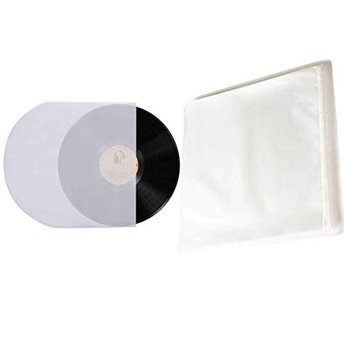 Image of 50 Pieces Vinyl Record Outer and Inner Sleeves (A Total of 100 Pieces), 12 inch LP - Crystal Clear, Not Cloudy, No Wrinkles! The Best Protection for Your Collection