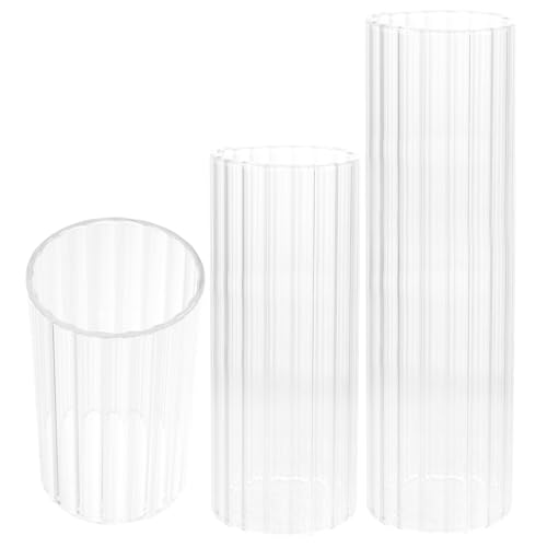 3pcs Windproof Glass Candle Holder Home Candle Holder Candle Holders Glass Candle Shades for Desktop Household Candle Holder Desktop Candle Holder Desktop Glass Shades