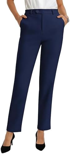 GRACE KARIN Work Pants Women Dressy High Wasited Tapered Ankle Trousers 2026 Summer Teacher Outfits for Women Navy Blue 2XL