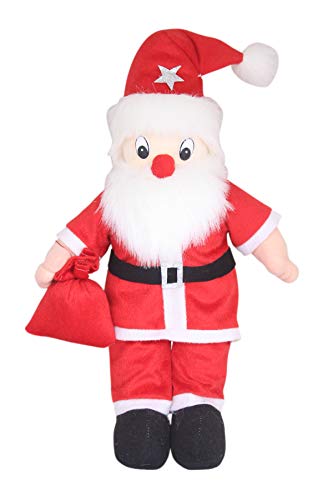 Image of Tickles Christmas Santa Claus Plush Soft Toy Soft Stuffed for Kids Room (Color: Red & White Size: 30 cm)