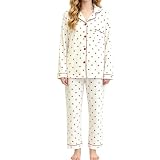 La Mejor Lista de Pijamas para Mujer más recomendados. 25 JAFEN Conjunto de Pijama de Satén Sintético para Mujer (Blanco XL)