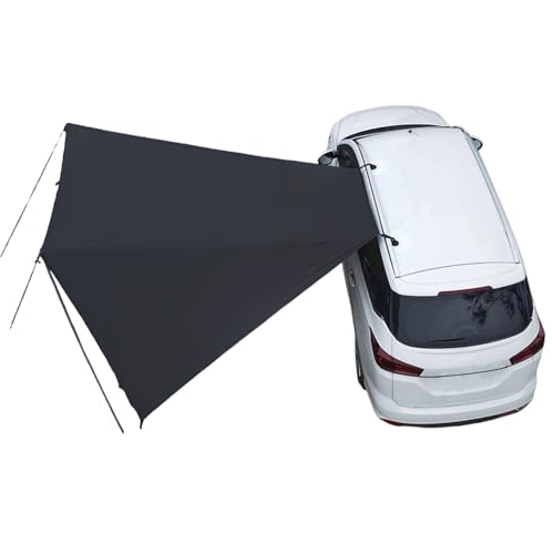 Car Side Awning Tent for Subaru Outback 2010-2025 SUV 5-Seater, Oxford Fabric Camping Vehicle Side Sun Shelter Portable Tailgate Shelter,Black-2m Aluminum Rod Set
