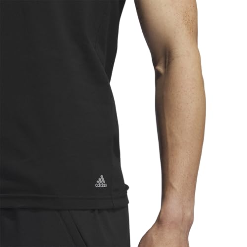 adidas Mens Tank Tops (2-Pack) – Stretch Cotton Undershirt, Soft Breathable Fitted Base Layer3