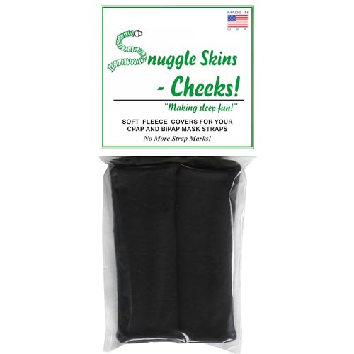 CPAP Strap Covers - Made in the USA - 2-Layered Fleece CPAP Strap Cushions for CPAP Mask Straps - CPAP Headgear Strap Covers for Skin Protection, Soft CPAP Mask Strap Cover by Designs by DaVal (Black)