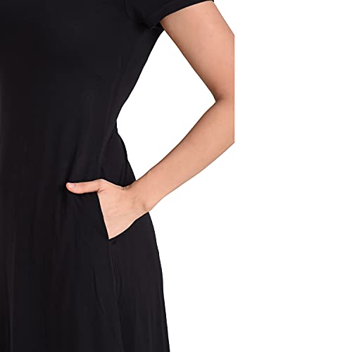 Image of Miss Lavish London Women's Relaxed Fit T Shirt Dress with Pockets Short Sleeve Summer Vacation Dresses