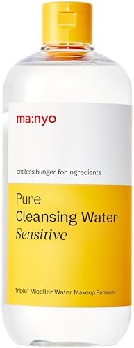 ma:nyo Pure Cleansing Water | Triple Micellar Technology for Sensitive Skin, Makeup Remover & Hydrating Cleanser, Korean Skincare 16.9 fl oz (500ml)