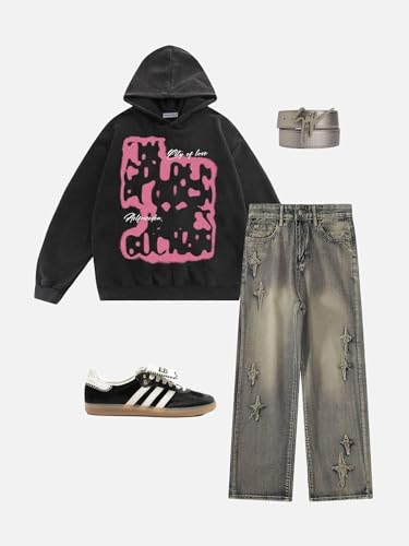 MOLERFO Mens Oversized Vintage Hoodies Pattern Printing Unisex Hoodies Y2K Casual Streetwear Coats4