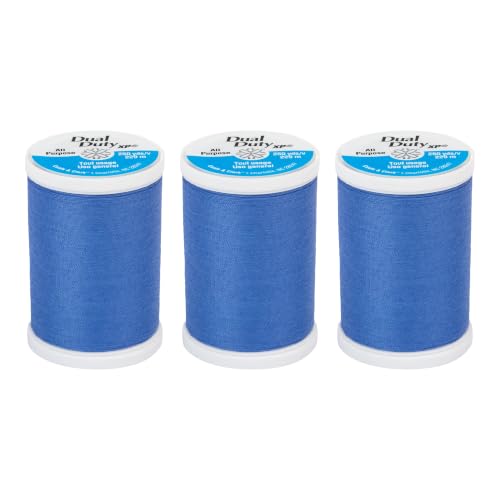 Coats & Clark Dual Duty XP Sewing Thread, 250 Yards, 3-Pack, True Blue