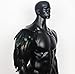 L'VOW Punk Feather Guard Costume for Men Adjustable Gothic Faux PU Leather Shoulder Armor Shrug with Buckle for Halloween Party Black