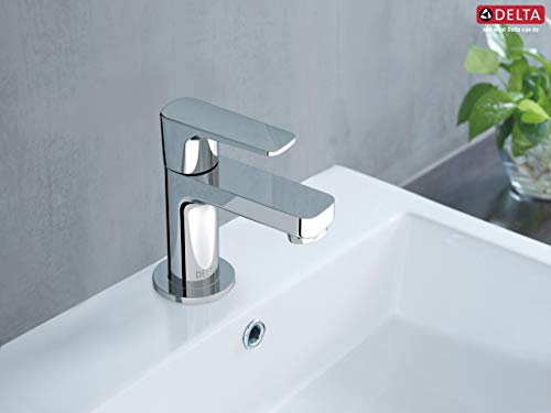 Image of DELTA FAUCET | Ixa Jive Brass Pillar Tap |Single Lever Pillar Tap | Wash Basin Pillar Tap | Water Tap for Bathroom | Premium Brass Metal Construction |Polished Chrome| 44020-SQ