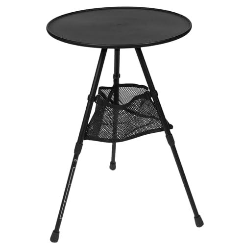 GANAZONO Mesa Portátil para Camping Aluminio Resistente y Patas Metálicas con Rejilla de Almacenamiento Integrada Ligera y para Picnic y Viajes al Aire