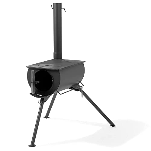 Zeltofen CampFeuer 58 x 86 x 240 cm schwarz tragbar Holzofen