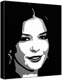 Catherine Zeta Jones (100% Original Painting. Not A Print ) Acrylic Paint On Deep Framed Canvas (60 x 50 x 1.8 cm) 3-Colour Black/Grey/White-image-12