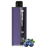 ZTOP 電子タバコ 使い捨て【業界極薄 超軽量】VAPE ベイプ シーシャ 10000回吸引可能 LEDディスプレイ搭載 バッテリー残量表示 リキッド残量表示 爆煙 700mAh大容量バッテリー 持ち運び便利 特製リキッド 水蒸気たばこ でんしたばこ 禁煙サポート ニコチンなし タールなし 禁煙補助に最適 Type-C充電可能 (ブルーベリー)