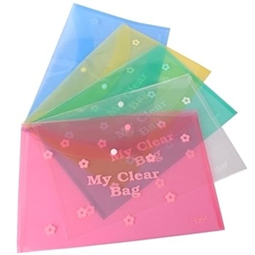 Class Fun My Clear Bag Full Size A4 (Pack of 40), Imported Lightweight Durable Plastic, Transparent Plastic Folder, Button Closer File, Document Organiser File/Folder, Multicolor Class Fun My Clear Bag Full Size A4 (Pack of 40), Imported Lightweight Durable Plastic, Transparent Plastic Folder, Button Closer File, Document Organiser File/Folder, Multicolor