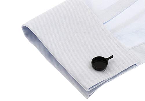 Mancuernillas para hombre plata y negro formales miniatura 2