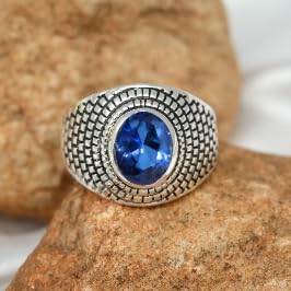 Edelstein Ring silberplattiert für Damen und Herren stilvoll alle Größen Geschenkidee handgefertigter Schmuck CRG1172AA