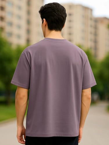 Image of Nobero 100% Cotton Oversized T Shirts for Men Stylish | Oversized Fit | Solid T Shirts for Men 180 GSM Combed Cotton | Round Neck Half Sleeve