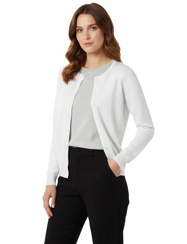 Image of Allsense Women's Long-Sleeve Crewneck Cardigan | Classic Button Down Sweater, Soft Fine Knit, Lightweight