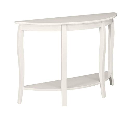 Musehomeinc Modern Fashion Style Wood Half Moon Console Table With Curved Legs Console Table With Bottom Shelf White Finish Buy Online In Dominican Republic Musehomeinc Products In Dominican Republic See
