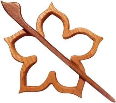 Image of Wooden Flower Daisy Pattern Brooch,Cute Girls Boys Brooch Pin Shawl Pin Scarf Buckle Lapel Pin Brooch Gift for Women Lady Girl, Jewelry, Brooches and Pins (Brown)