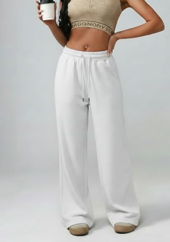 Image of dockstreet Straight Wide fit Long Length Open Bottom Jogger for Women /Trending Multi Pocket Style, Relaxed Casual Pants for Women