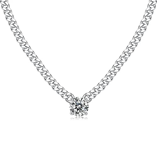 Collier Moissanite véritable D 6.5MM en argent 925, le cadeau idéal