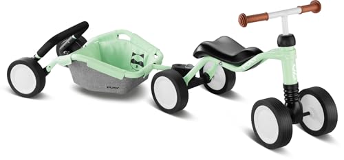 PUKY WUTSCH TRAILY Bundle Verde | Caminador para bebés 1,5 años | Juguete sin Pedales | Correpasillos Interior y Exterior | Vehículo Seguro con Eje oscilante | Incluye Compartimento Transporte