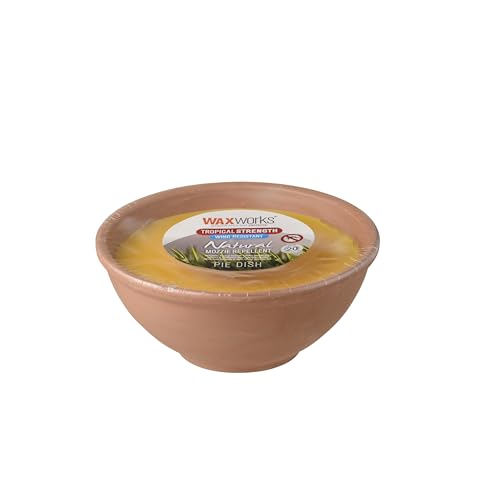 Waxworks Tropical Strength 'Terracotta Pie Dish' Citronella Candle - 20 Hour Burn Time Mosquito Repellant Candle for Outdoor Use - Long Lasting Citronella Candle - White