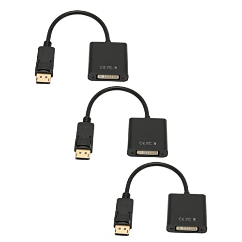BONKZEBU Adaptateur Mini vers DVI Câble HD 4K pour Ordinateur HDTV Connecteurs Plaqués Or pour PC Portable 【3 Adaptateurs Mini vers DVI】