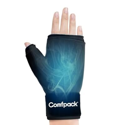 Comfpack Hand Ice Pack Glove, Soft Gel Thumb & Wrist Ice Pack Wrap Reusable Hot Cold Therapy Compress for Arthritis, Tenosynovitis, Swelling, Surgery, Tendonitis, Carpal Tunnel, Trigger Finger