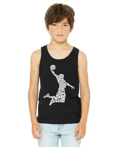 Threadrock Boys Basketball Player Typography Word Art Youth Tank Top3