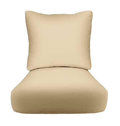 RSH DECOR: Deep Seating Cushion with Pillow Back | 25” x 25” Seat | Sunbrella Performance Fabric | Water and Fade-Resistant | Outdoor Chair Cushion Set for Patio Furniture | Canvas Canvas