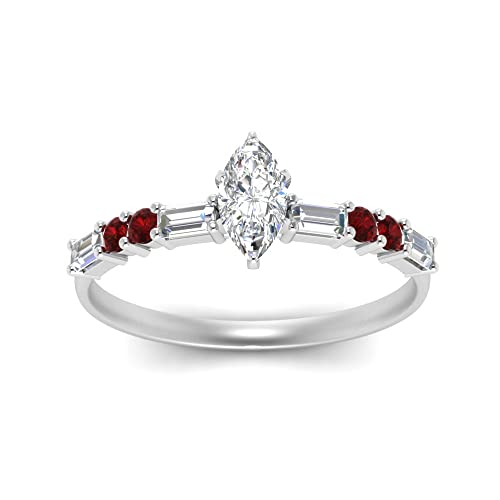 Image of 925 Sterling Silver Marquise Cut Simulated Diamond Vintage Classic Engagement Ring Wedding Band Matching Jewelry for Women, Promise Ring Set US Size 4-12