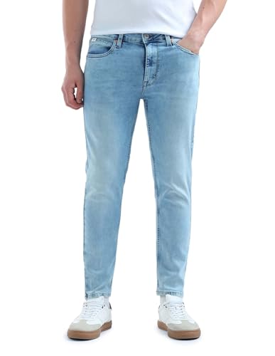 Image of Flying Machine Men's Relaxed Tapered Fit Jeans| Solid | Mid Rise | Stretchable | Jeans for Man