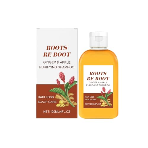 Champú refrescante para calmar la caída del cabello, champú de raíces capilares, aceites para mejorar la salud del cuero cabelludo, calma el cuero cabelludo, ligero y no graso (blanco, 11,9 x 5,2 x