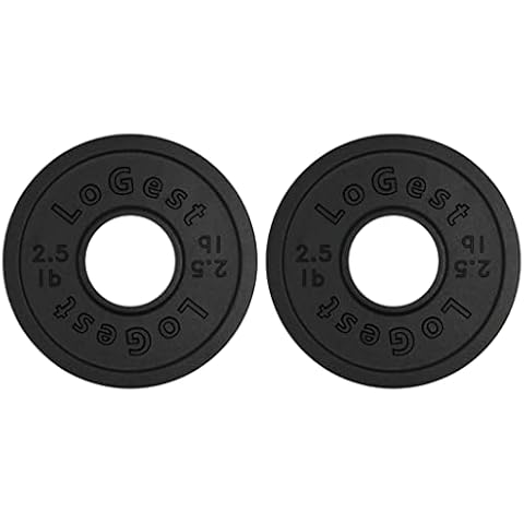 Logest Pair Olympic Plates - Barbell Weights Set of 2 Weight Plates for Olympic Bars Perfect for Strength Training Plates Exercise Balance Increase Available in 2.5LB 5LB 10LB Weight Plate Cover