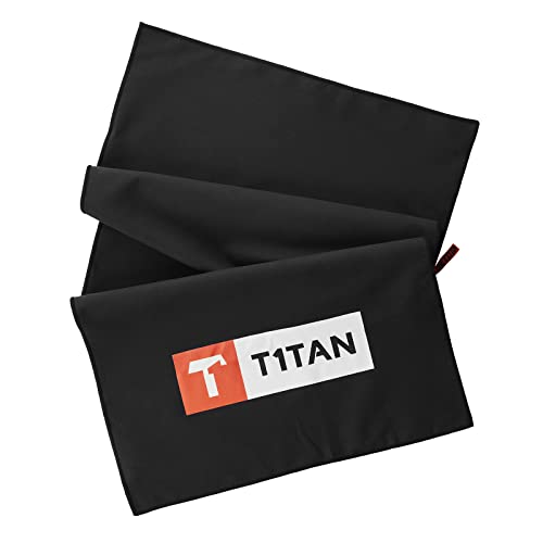 T1TAN Glove Towel - Microfaser Torwarthandtuch mit Mesh Beutel und Clip zum ins Tor hängen - schwarz 40x80 cm Cover