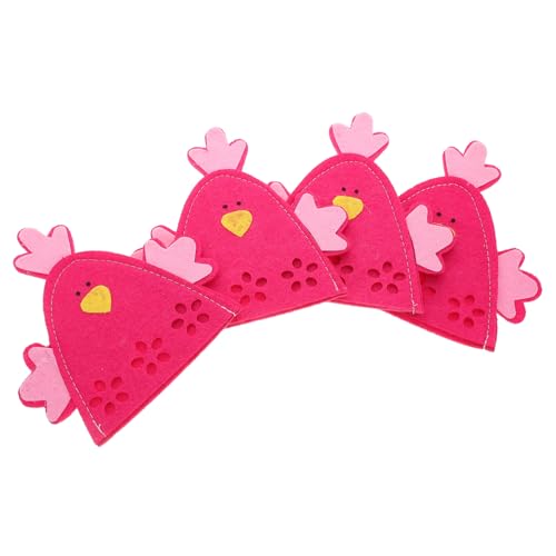 SHOWERORO 4pezzi Copriuova Forma di di Sacchetti Decorativi per Uova Articoli per Feste Pasquali Sacchetti Riutilizzabili per Conservare Uova Decorazioni da Tavola Primaverili