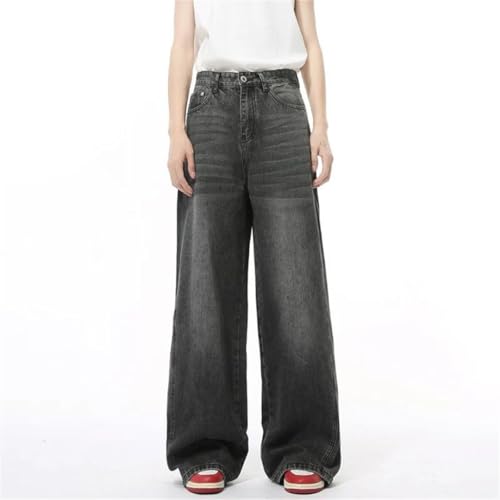 Men's Denim Pants Solid Color Washing Straight Wide Leg Trousers2